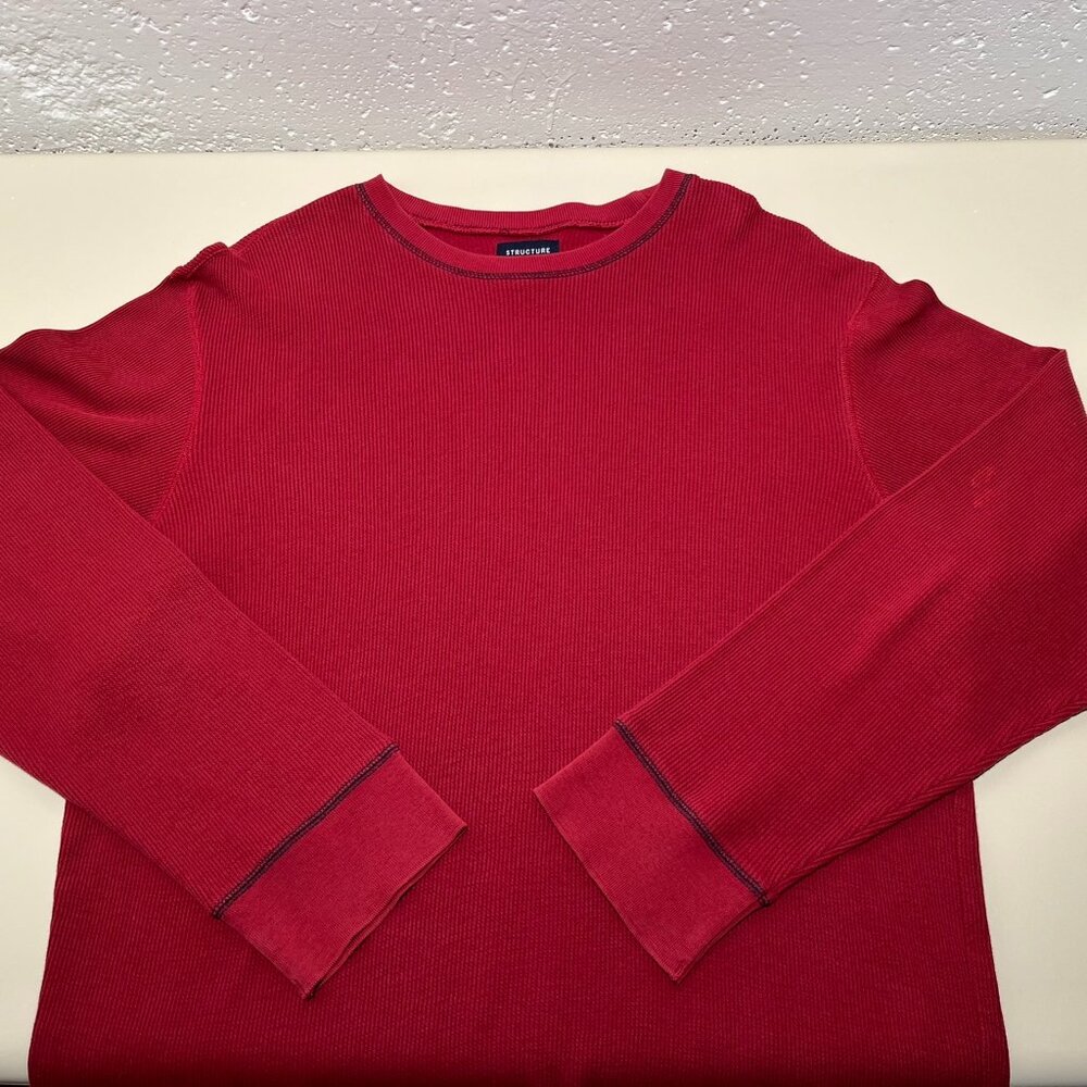 Structure Men's Cotton Blend Crewneck Henley Shirt